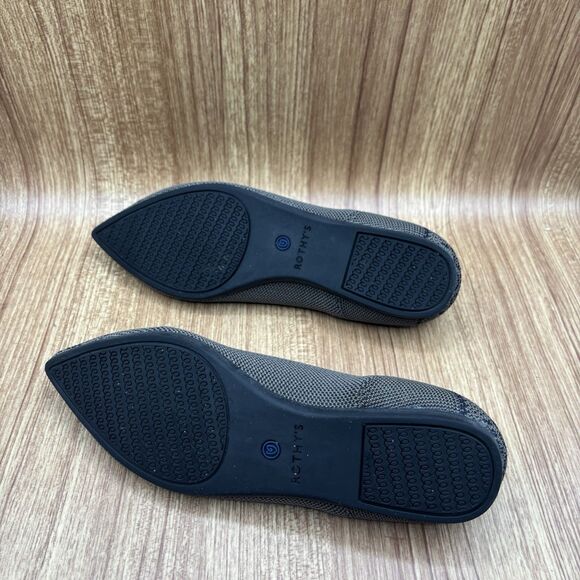 Rothy’s The Point Flat Snake Print Shoes Pointed Toe Lapis Python Comfy Size 6.5 - Picture 7 of 9